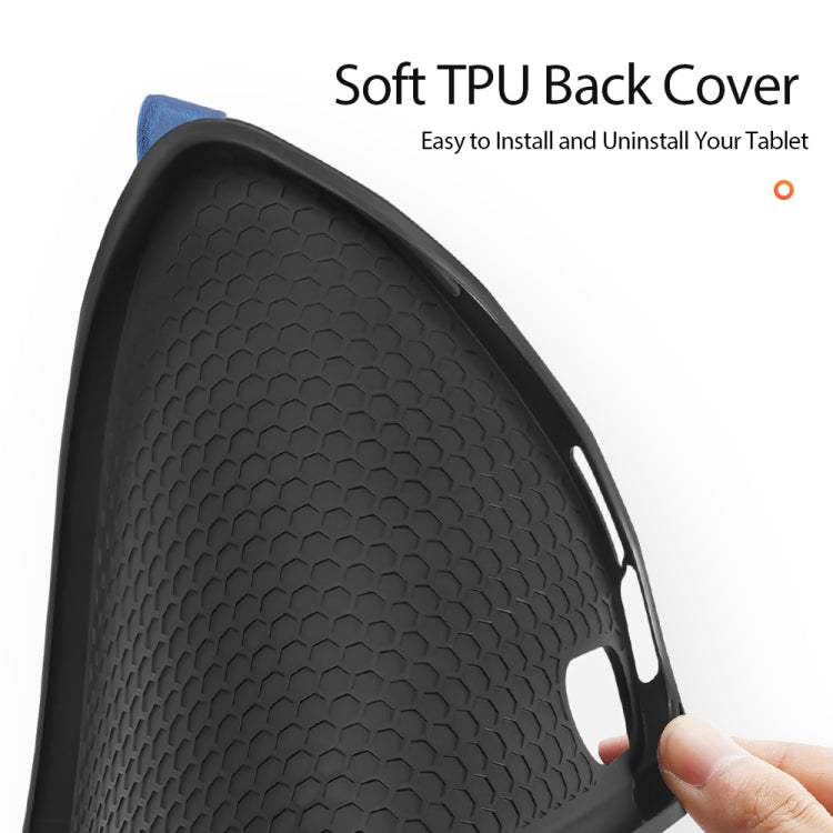 For iPad mini 7 / mini 6 DUX DUCIS Domo Series Horizontal Flip Magnetic TPU + PU Leather Tablet Case with Three-folding Holder & Pen Slot(Blue) - HoMEdemic™ 