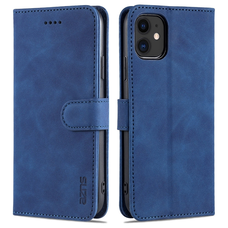 For iPhone 11 AZNS Skin Feel Calf Texture Horizontal Flip Leather Case with Card Slots & Holder & Wallet (Blue) - HoMEdemic™ 