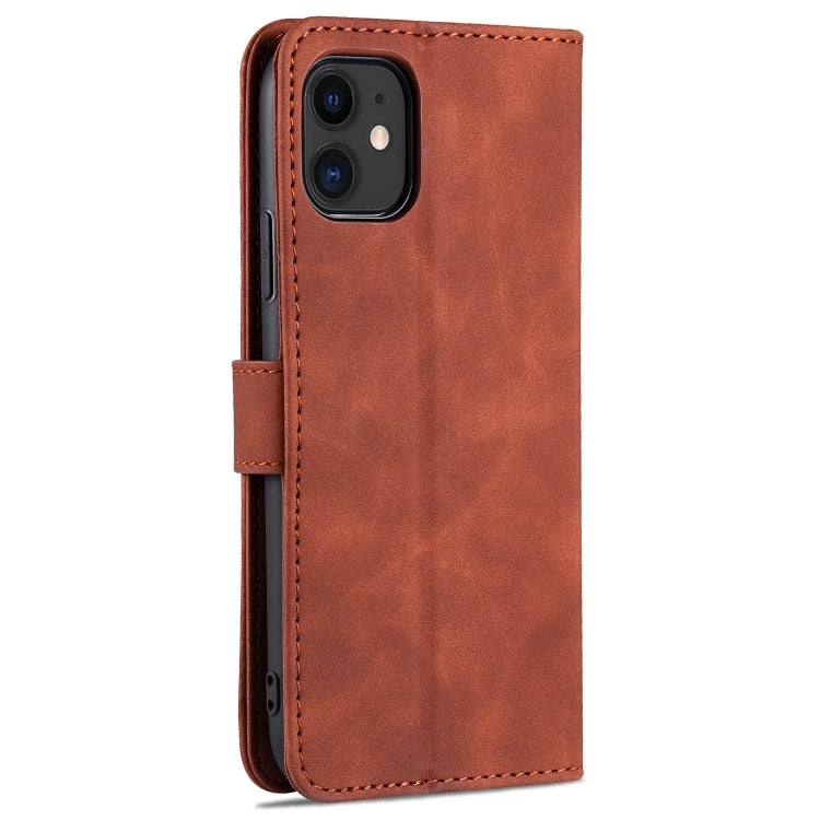 For iPhone 11 AZNS Skin Feel Calf Texture Horizontal Flip Leather Case with Card Slots & Holder & Wallet (Brown) - HoMEdemic™ 