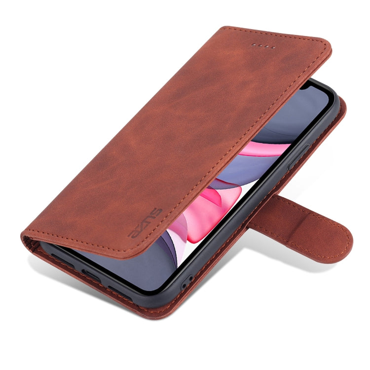 For iPhone 11 AZNS Skin Feel Calf Texture Horizontal Flip Leather Case with Card Slots & Holder & Wallet (Brown) - HoMEdemic™ 