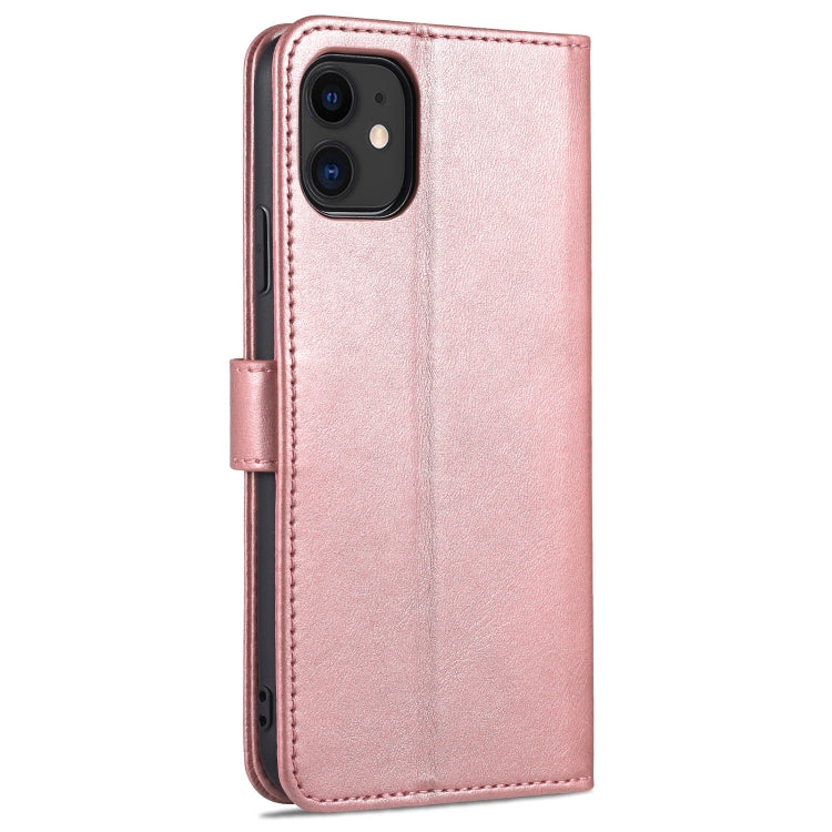 For iPhone 11 AZNS Skin Feel Calf Texture Horizontal Flip Leather Case with Card Slots & Holder & Wallet (Rose Gold) - HoMEdemic™ 