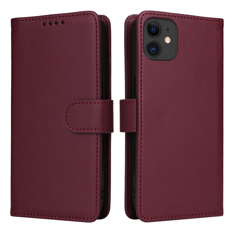 For iPhone 11 BETOPNICE BN-005 2 in 1 Detachable Imitate Genuine Leather Phone Case(Wine Red) - HoMEdemic™ 