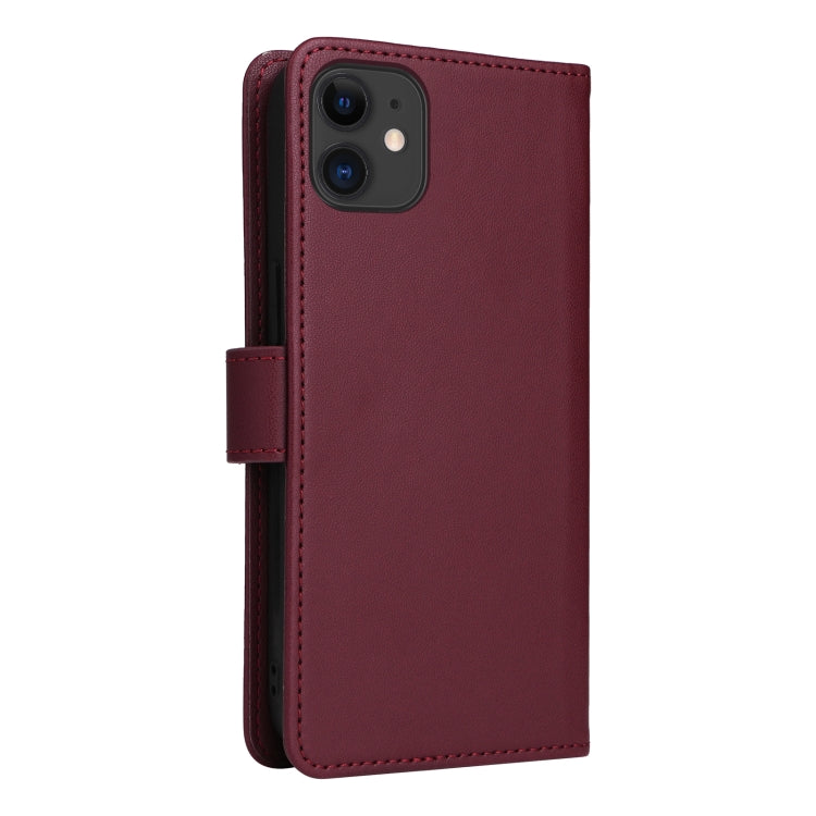 For iPhone 11 BETOPNICE BN-005 2 in 1 Detachable Imitate Genuine Leather Phone Case(Wine Red) - HoMEdemic™ 