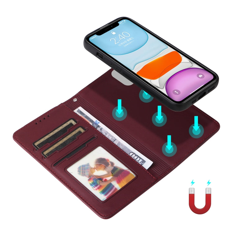 For iPhone 11 BETOPNICE BN-005 2 in 1 Detachable Imitate Genuine Leather Phone Case(Wine Red) - HoMEdemic™ 