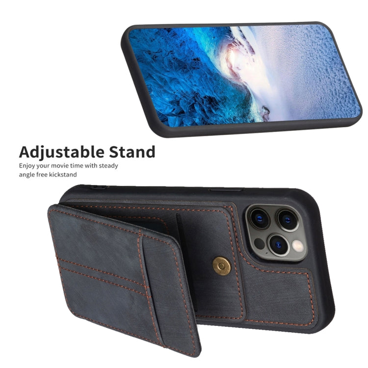 For iPhone 11 BF28 Frosted Card Bag Phone Case with Holder(Black) - HoMEdemic™ 
