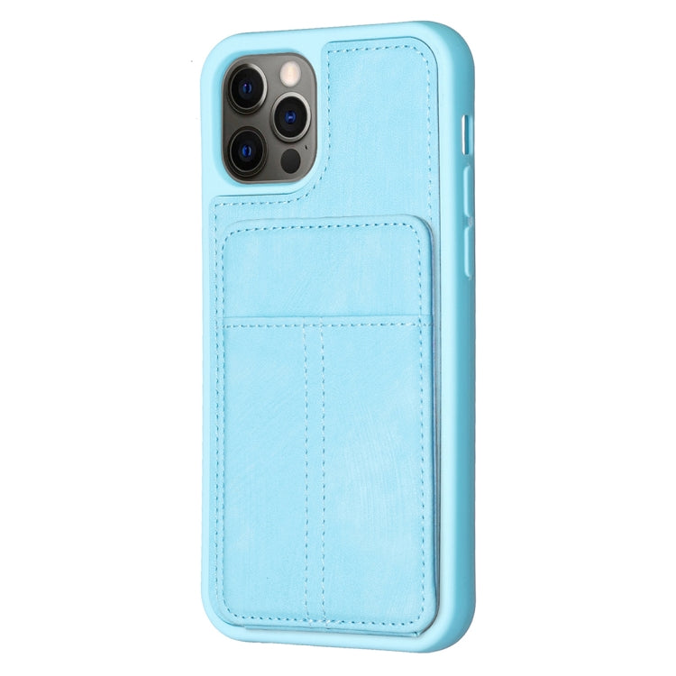 For iPhone 11 BF28 Frosted Card Bag Phone Case with Holder(Blue) - HoMEdemic™ 