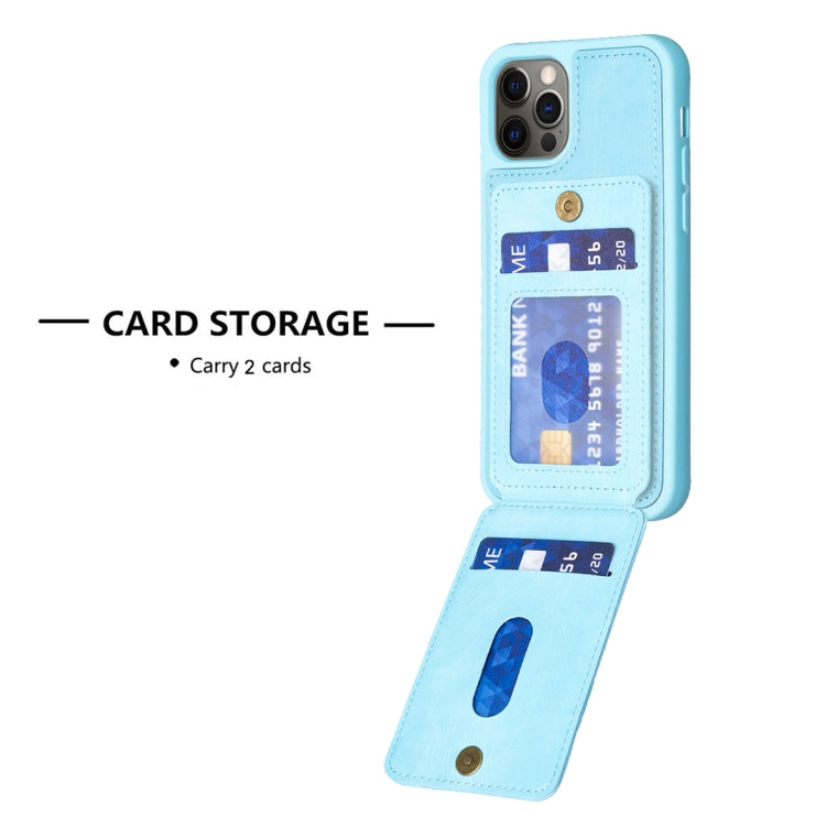 For iPhone 11 BF28 Frosted Card Bag Phone Case with Holder(Blue) - HoMEdemic™ 