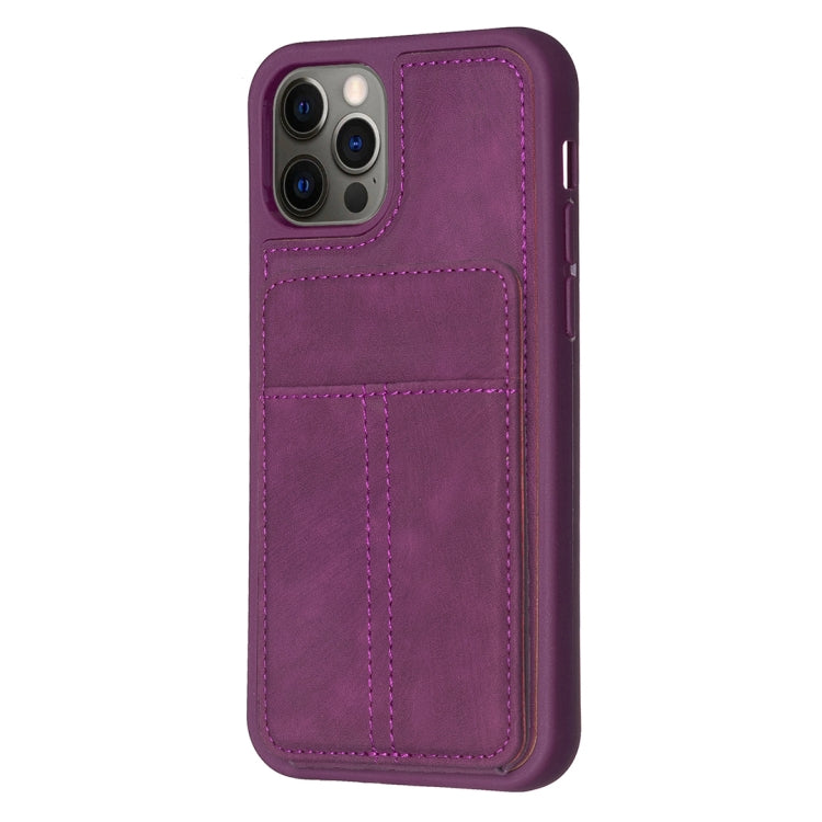 For iPhone 11 BF28 Frosted Card Bag Phone Case with Holder(Dark Purple) - HoMEdemic™ 