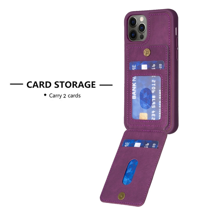 For iPhone 11 BF28 Frosted Card Bag Phone Case with Holder(Dark Purple) - HoMEdemic™ 