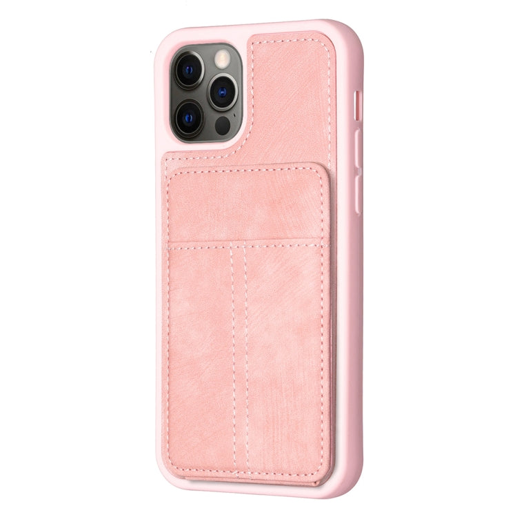 For iPhone 11 BF28 Frosted Card Bag Phone Case with Holder(Pink) - HoMEdemic™ 