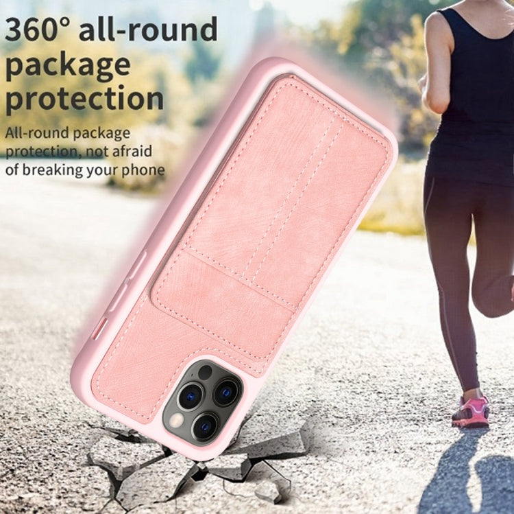 For iPhone 11 BF28 Frosted Card Bag Phone Case with Holder(Pink) - HoMEdemic™ 