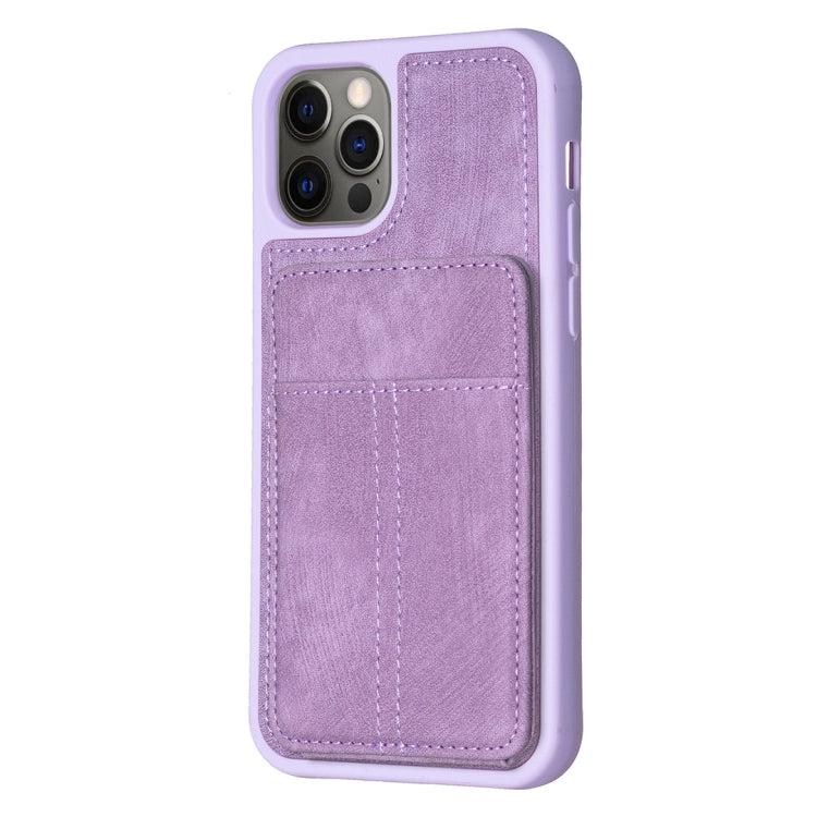 For iPhone 11 BF28 Frosted Card Bag Phone Case with Holder(Purple) - HoMEdemic™ 