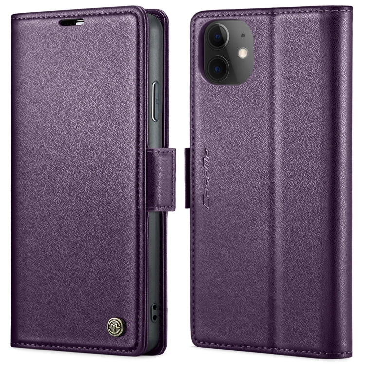 For iPhone 11 CaseMe 023 Butterfly Buckle Litchi Texture RFID Anti-theft Leather Phone Case(Pearly Purple) - HoMEdemic™ 