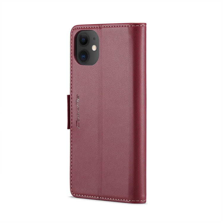 For iPhone 11 CaseMe 023 Butterfly Buckle Litchi Texture RFID Anti-theft Leather Phone Case(Wine Red) - HoMEdemic™ 