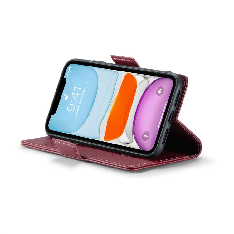 For iPhone 11 CaseMe 023 Butterfly Buckle Litchi Texture RFID Anti-theft Leather Phone Case(Wine Red) - HoMEdemic™ 