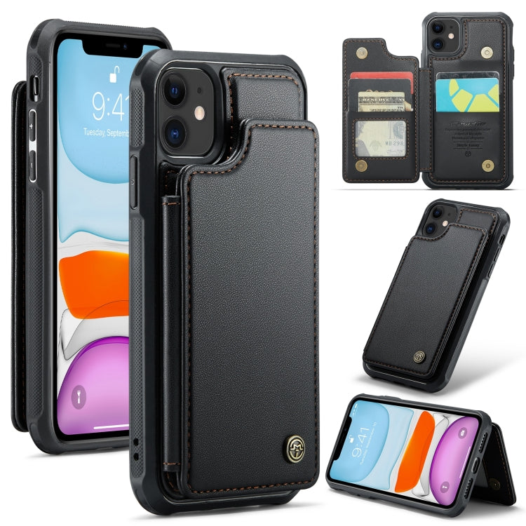 For iPhone 11 CaseMe C22 Card Slots Holder RFID Anti-theft Phone Case(Black) - HoMEdemic™ 