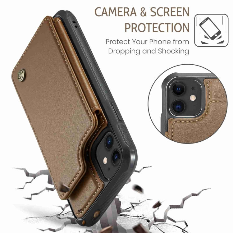For iPhone 11 CaseMe C22 Card Slots Holder RFID Anti-theft Phone Case(Brown) - HoMEdemic™ 