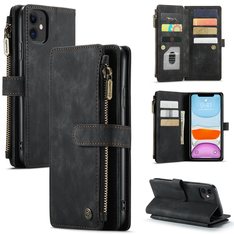 For iPhone 11 CaseMe-C30 PU + TPU Multifunctional Horizontal Flip Leather Case with Holder & Card Slot & Wallet & Zipper Pocket (Black) - HoMEdemic™ 