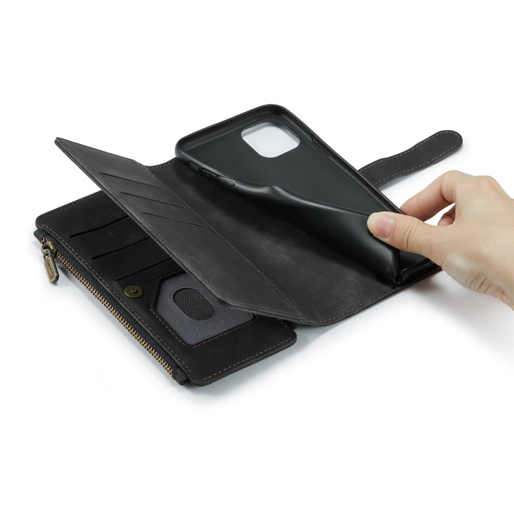 For iPhone 11 CaseMe-C30 PU + TPU Multifunctional Horizontal Flip Leather Case with Holder & Card Slot & Wallet & Zipper Pocket (Black) - HoMEdemic™ 