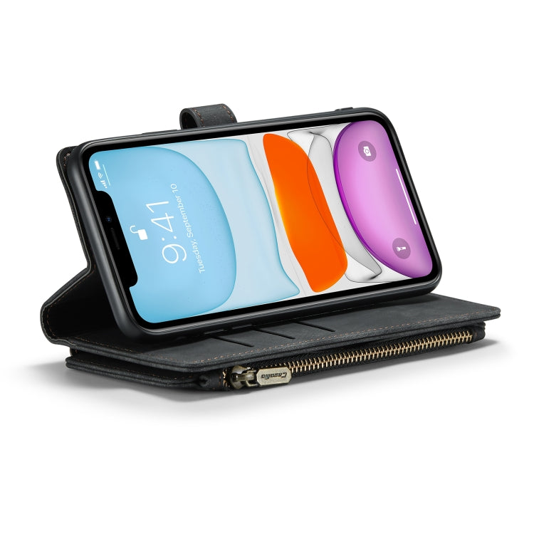 For iPhone 11 CaseMe-C30 PU + TPU Multifunctional Horizontal Flip Leather Case with Holder & Card Slot & Wallet & Zipper Pocket (Black) - HoMEdemic™ 