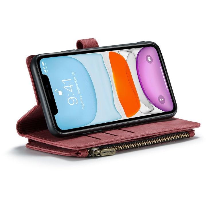 For iPhone 11 CaseMe-C30 PU + TPU Multifunctional Horizontal Flip Leather Case with Holder & Card Slot & Wallet & Zipper Pocket (Red) - HoMEdemic™ 