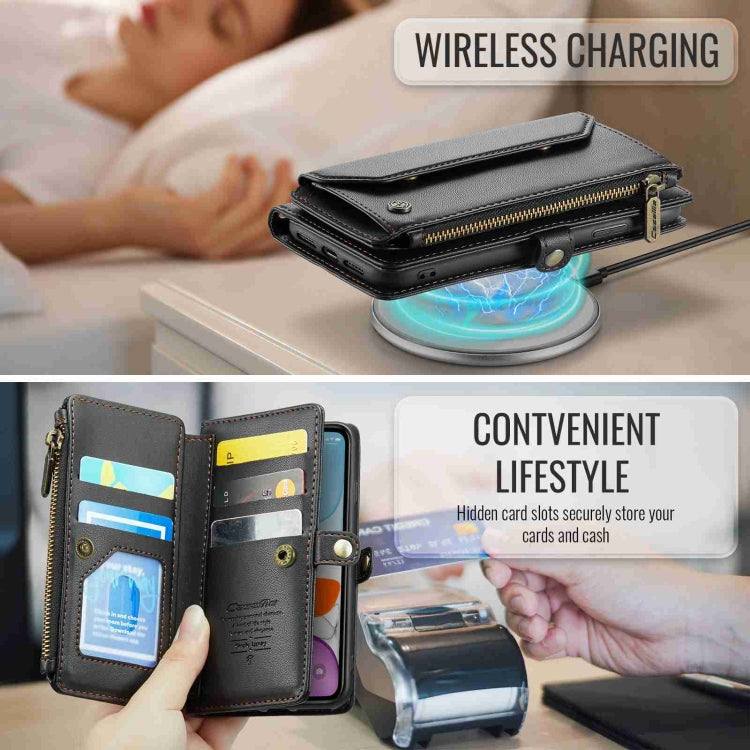 For iPhone 11 CaseMe C36 Card Slots Zipper Wallet RFID Anti-theft Leather Phone Case(Black) - HoMEdemic™ 