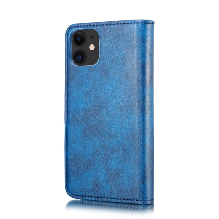 For iPhone 11 DG.MING Crazy Horse Texture Flip Detachable Magnetic Leather Case with Holder & Card Slots & Wallet (Blue) - HoMEdemic™ 