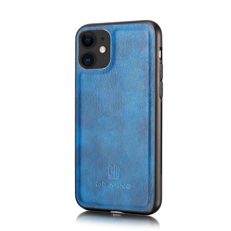 For iPhone 11 DG.MING Crazy Horse Texture Flip Detachable Magnetic Leather Case with Holder & Card Slots & Wallet (Blue) - HoMEdemic™ 