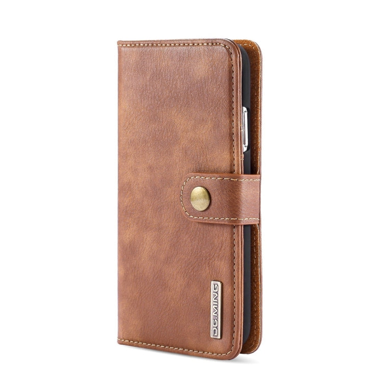 For iPhone 11 DG.MING Crazy Horse Texture Flip Detachable Magnetic Leather Case with Holder & Card Slots & Wallet (Brown) - HoMEdemic™ 