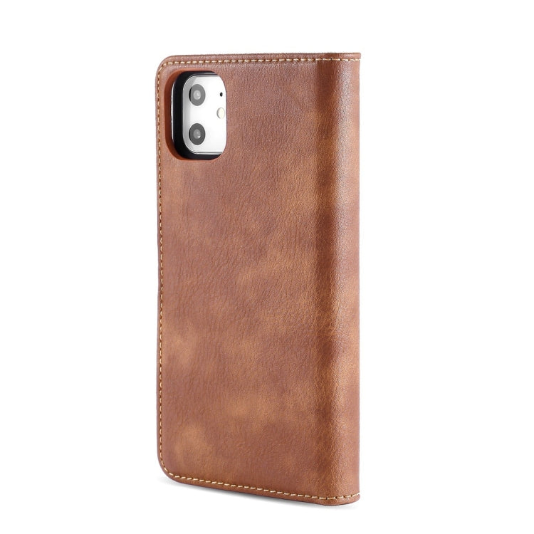 For iPhone 11 DG.MING Crazy Horse Texture Flip Detachable Magnetic Leather Case with Holder & Card Slots & Wallet (Brown) - HoMEdemic™ 