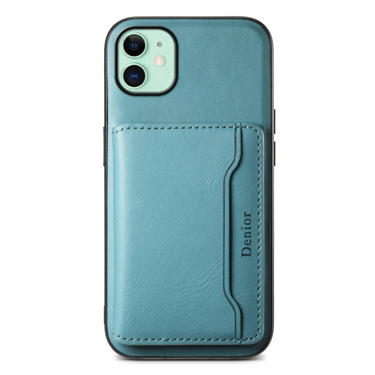 For iPhone 11 Denior Cowhide Texture Leather MagSafe Detachable Wallet Phone Case(Blue) - HoMEdemic™ 
