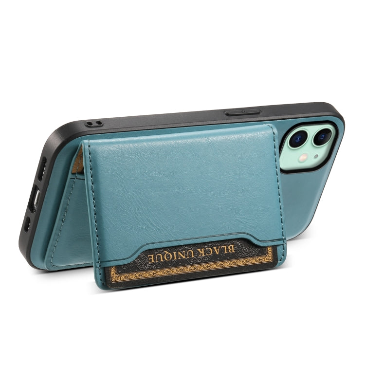 For iPhone 11 Denior Cowhide Texture Leather MagSafe Detachable Wallet Phone Case(Blue) - HoMEdemic™ 