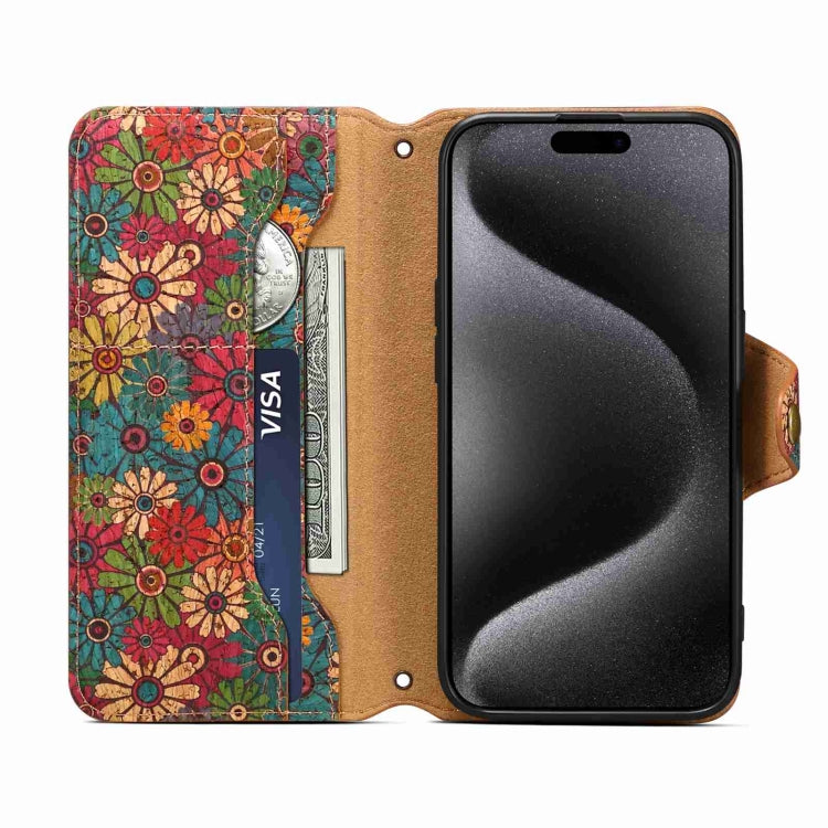 For iPhone 11 Denior Flower Language Series Cork Fabric Oil Edge Leather Phone Case(Spring) - HoMEdemic™ 