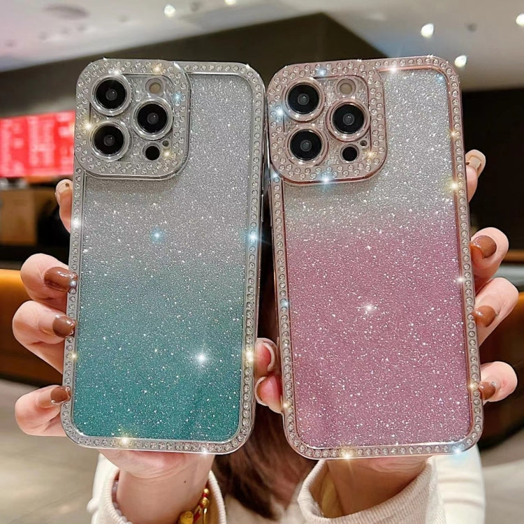 For iPhone 11 Diamond Gradient Glitter Plated TPU Phone Case(Gold) - HoMEdemic™ 