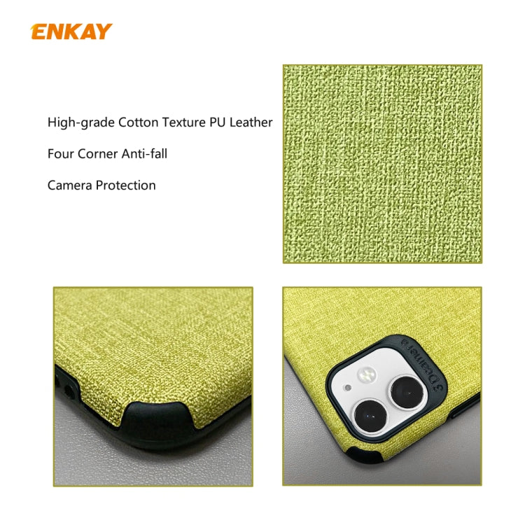 For iPhone 11 ENKAY ENK-PC031 Business Series Denim Texture PU Leather + TPU Soft Slim Case Cover(Beige) - HoMEdemic™ 