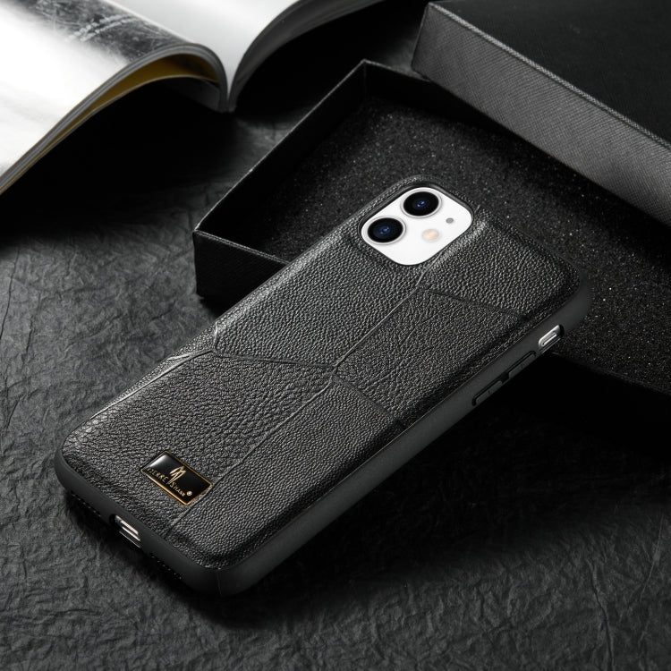 For iPhone 11 Fierre Shann Leather Texture Phone Back Cover Case (Ox Tendon Black) - HoMEdemic™ 