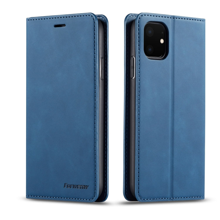 For iPhone 11 Forwenw Dream Series Oil Edge Strong Magnetism Horizontal Flip Leather Case with Holder & Card Slots & Wallet & Photo Frame(Blue) - HoMEdemic™ 