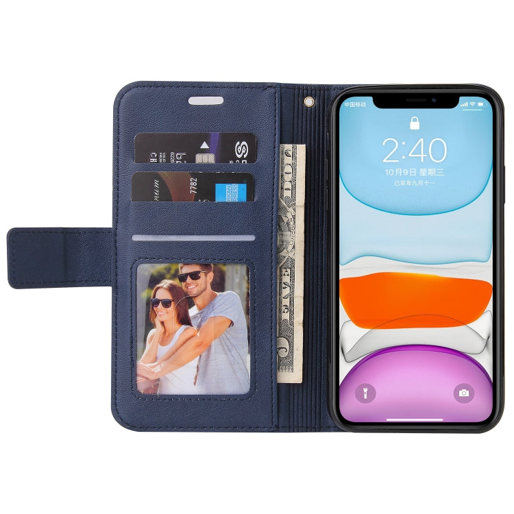 For iPhone 11 GQUTROBE Right Angle Leather Phone Case (Blue) - HoMEdemic™ 