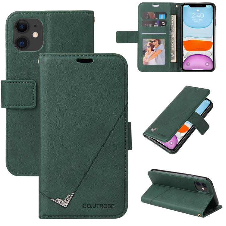 For iPhone 11 GQUTROBE Right Angle Leather Phone Case (Green) - HoMEdemic™ 