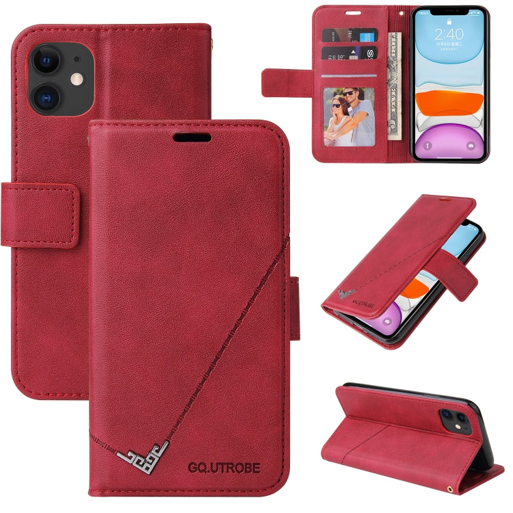 For iPhone 11 GQUTROBE Right Angle Leather Phone Case (Red) - HoMEdemic™ 