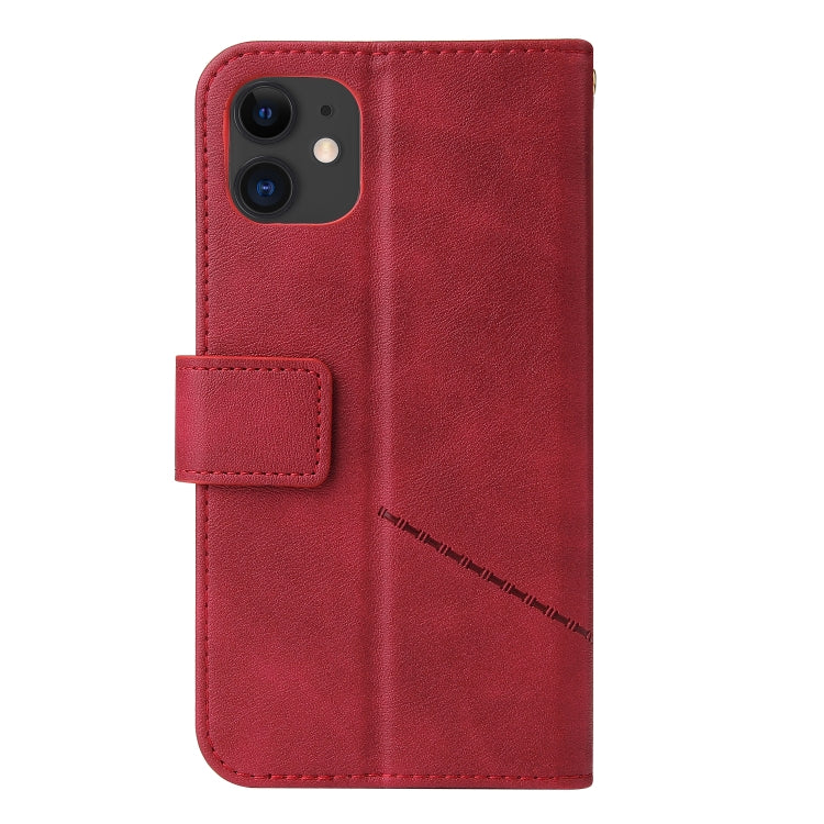 For iPhone 11 GQUTROBE Right Angle Leather Phone Case (Red) - HoMEdemic™ 