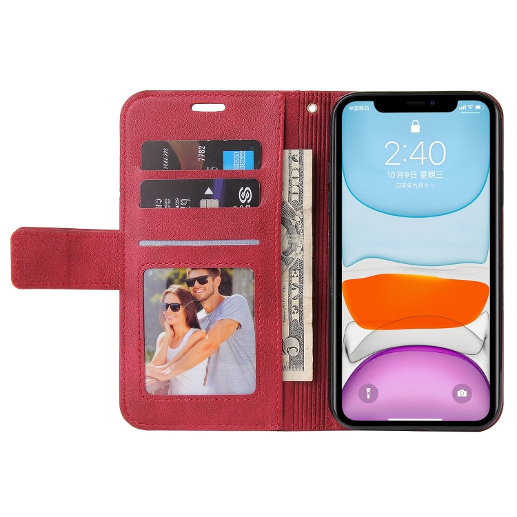For iPhone 11 GQUTROBE Right Angle Leather Phone Case (Red) - HoMEdemic™ 