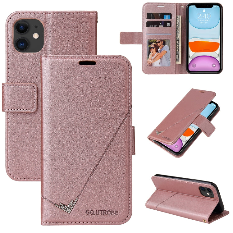 For iPhone 11 GQUTROBE Right Angle Leather Phone Case (Rose Gold) - HoMEdemic™ 