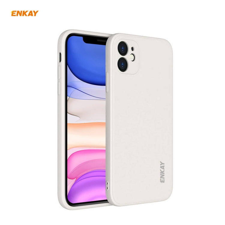 For iPhone 11 Hat-Prince ENKAY ENK-PC064 Liquid Silicone Straight Edge Shockproof Protective Case(Beige) - HoMEdemic™ 