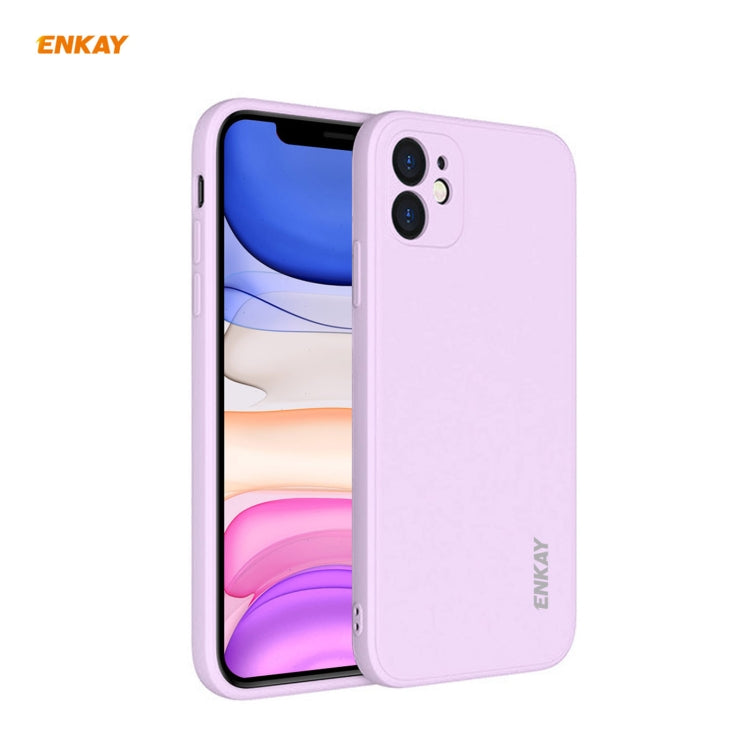For iPhone 11 Hat-Prince ENKAY ENK-PC064 Liquid Silicone Straight Edge Shockproof Protective Case(Purple) - HoMEdemic™ 