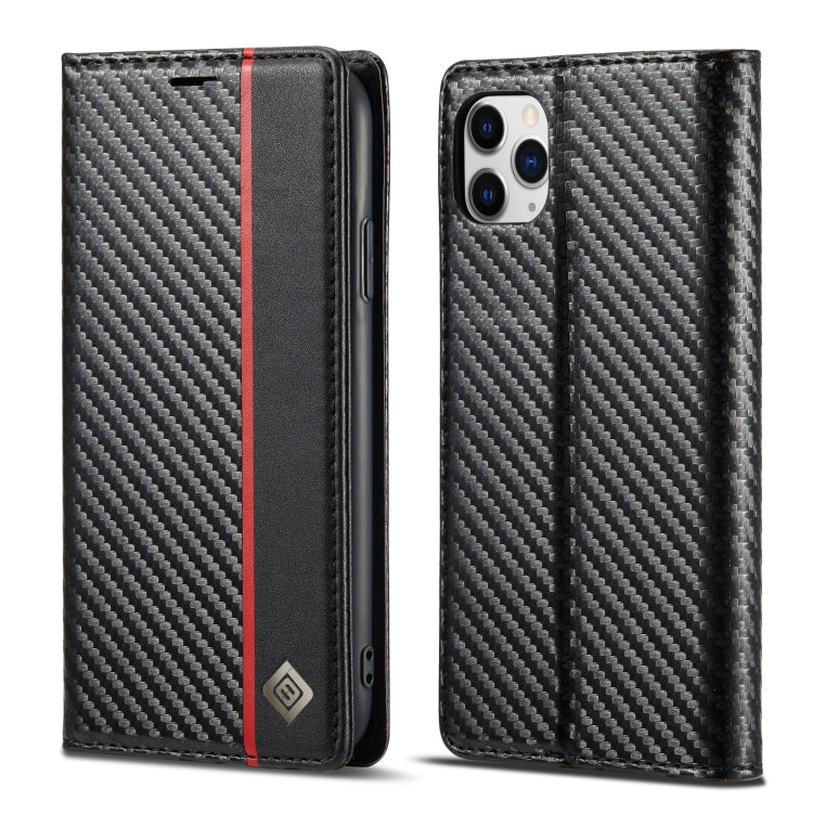 For iPhone 11 LC.IMEEKE Carbon Fiber PU + TPU Horizontal Flip Leather Case with Holder & Card Slot & Wallet (Vertical Black) - HoMEdemic™ 