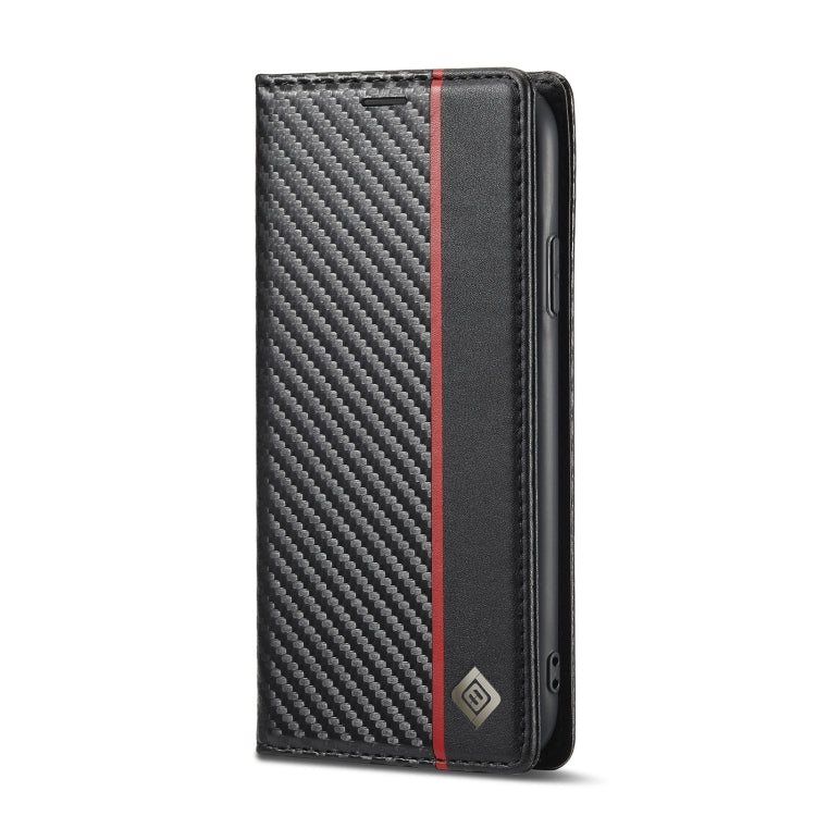 For iPhone 11 LC.IMEEKE Carbon Fiber PU + TPU Horizontal Flip Leather Case with Holder & Card Slot & Wallet (Vertical Black) - HoMEdemic™ 