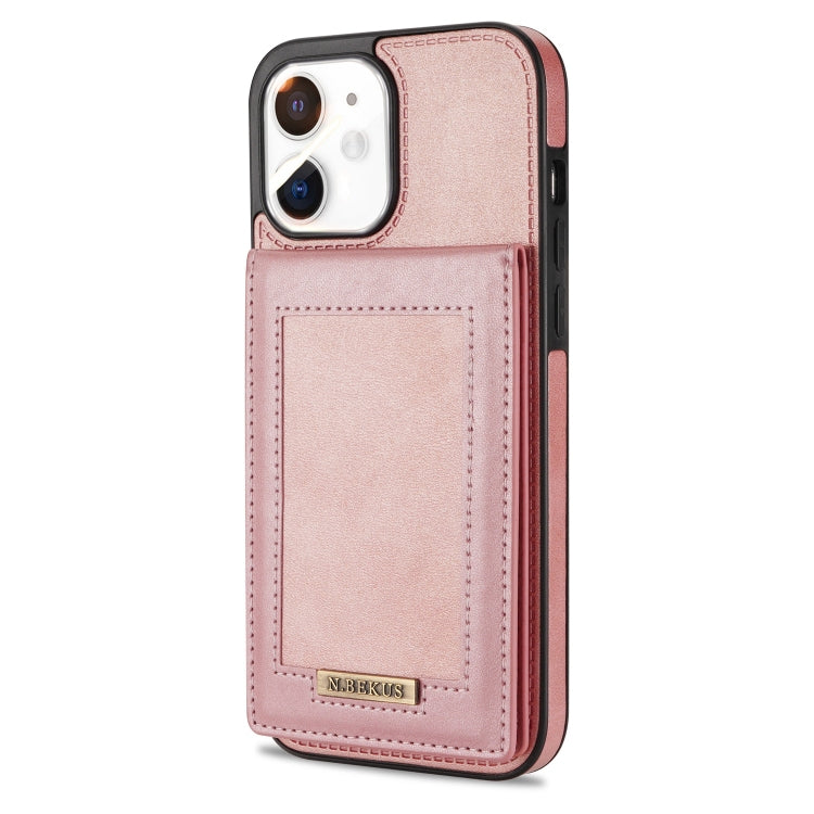 For iPhone 11 N.BEKUS Vertical Flip Card Slot RFID Phone Case (Rose Gold) - HoMEdemic™ 