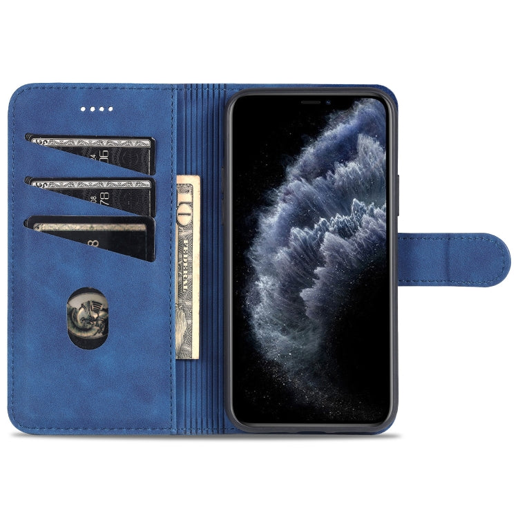 For iPhone 11 Pro AZNS Skin Feel Calf Texture Horizontal Flip Leather Casewith Card Slots & Holder & Wallet (Blue) - HoMEdemic™ 