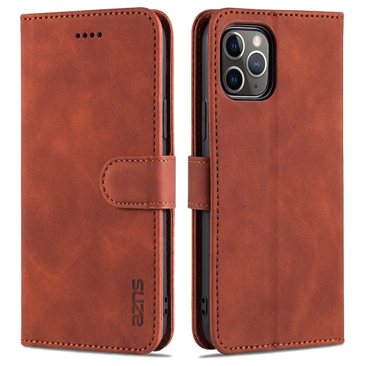 For iPhone 11 Pro AZNS Skin Feel Calf Texture Horizontal Flip Leather Casewith Card Slots & Holder & Wallet (Brown) - HoMEdemic™ 